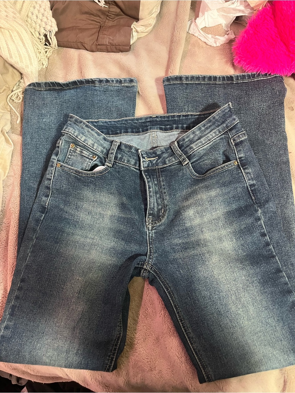 Women's Low Rise Boot Cut Jeans from Korea